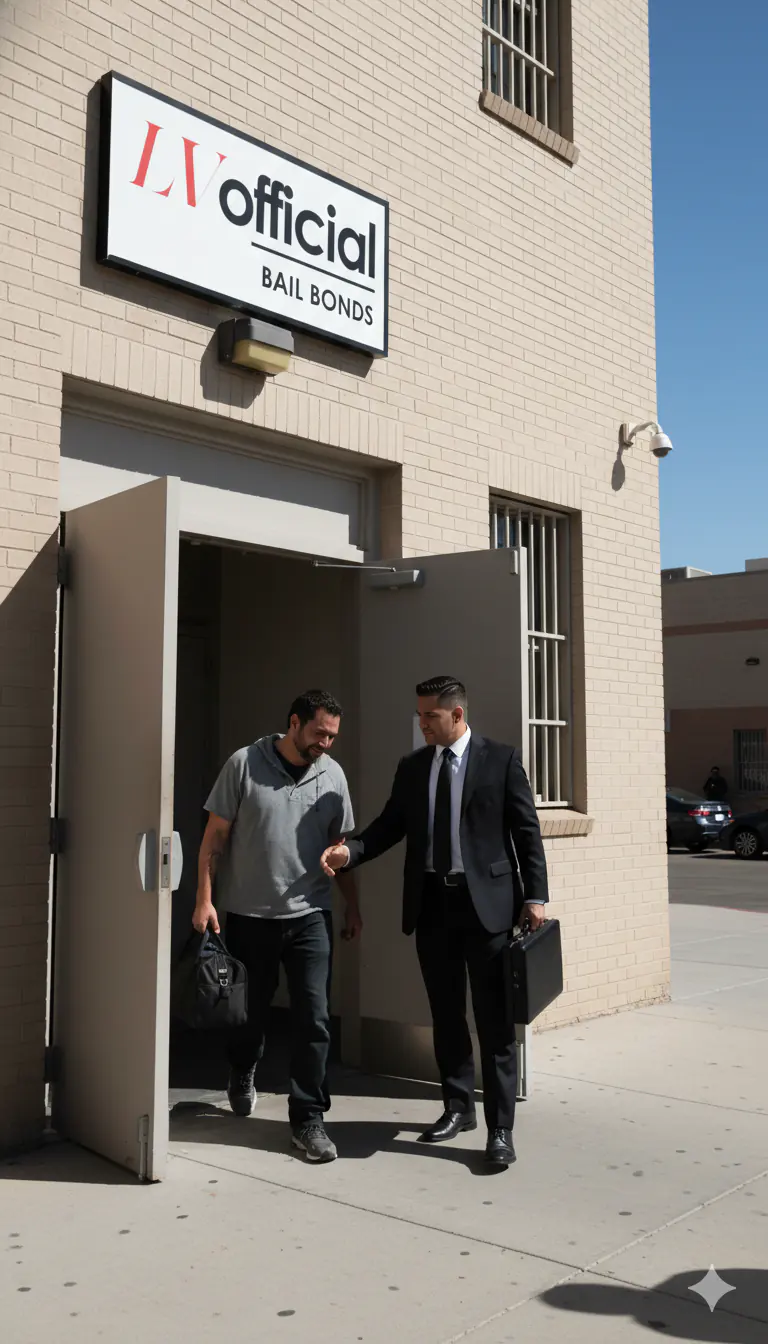 Defendant released from custody leaving with a licensed Las Vegas Official Bail Bonds agent, serving North Las Vegas, NV